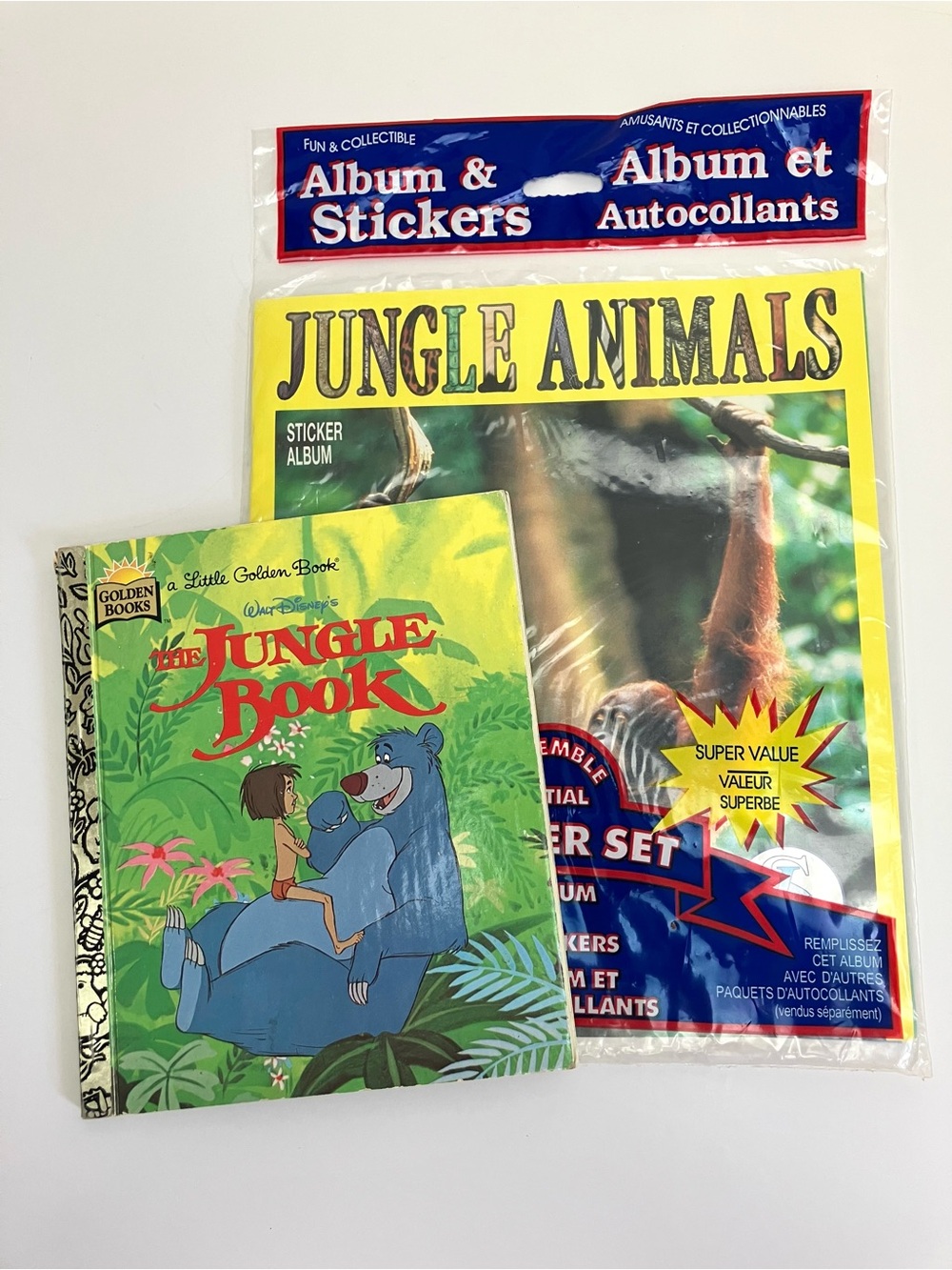 90s Vintage Jungle Book Bundle Disney & Baio Animals Sticker Packs with Album